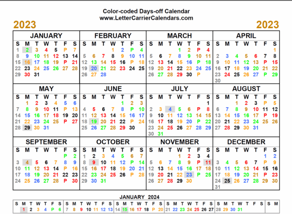 2025 Rotating Days Off Calendar