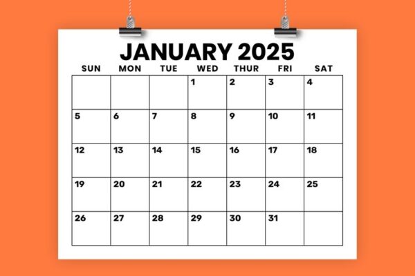 2025 Calendar 8.5 X 11