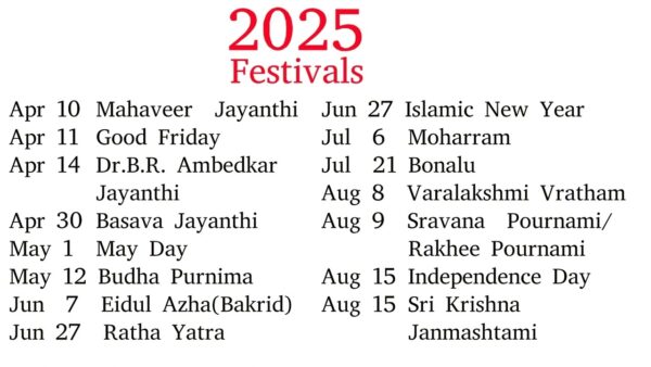 2025 Festival Calendar In English