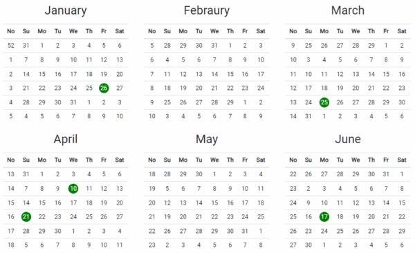 2025 Calendar Rajasthan Government