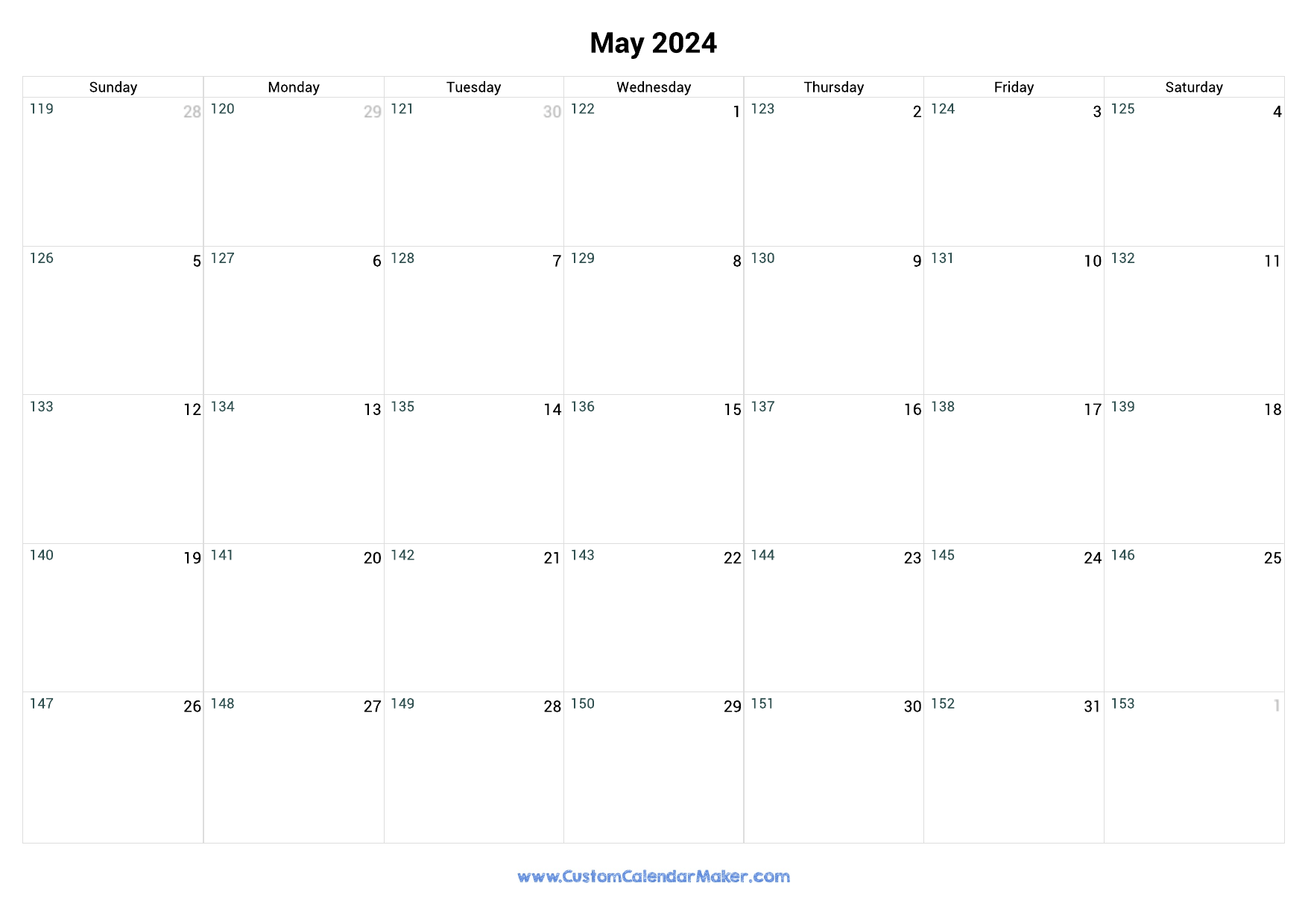 2025 Calendar With Days Numbered Tiva Sun