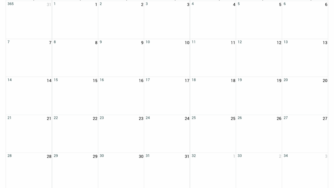 2025 Calendar With Days Numbered Tiva Sun