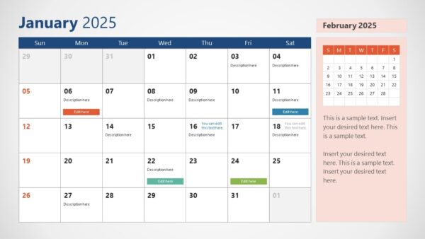 Keynote Calendar Template 2025