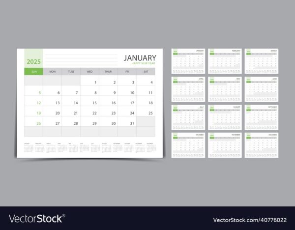 Blank Desk Calendar 2025