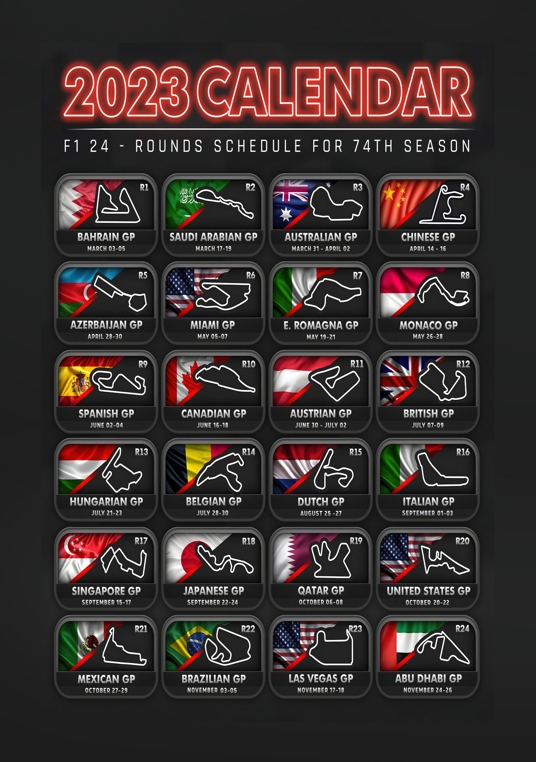 2025 F1 Calendar Results