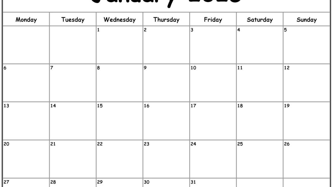 2025 January Calendar Page Printable Pavati Stone