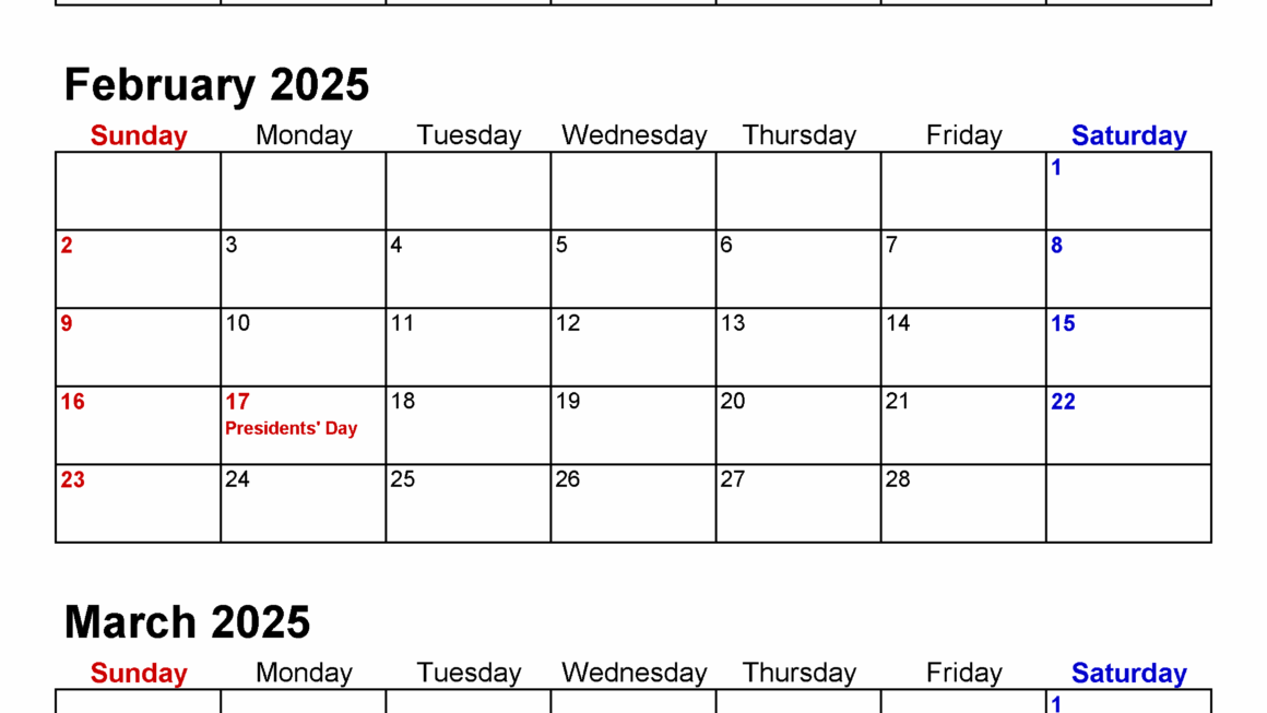 2025 Quarterly Calendar Template Paul M Crossland