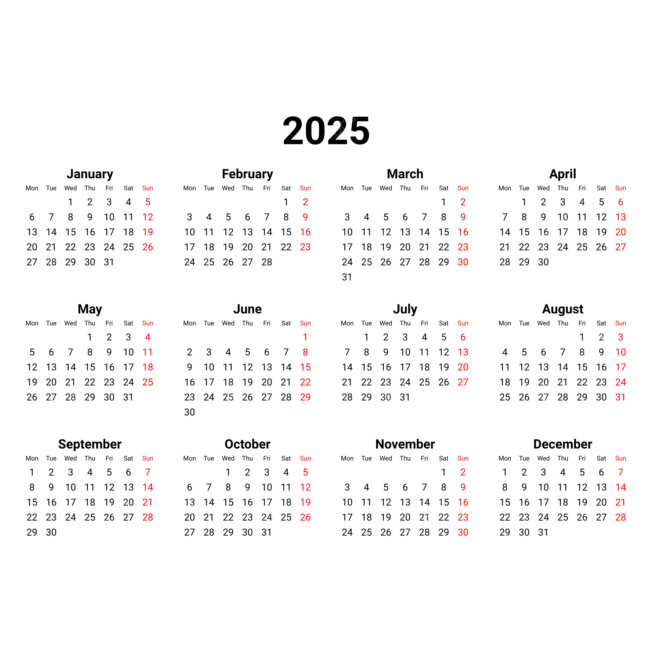 2025 Simple Calendar Gregory R Bull 2025 Simple Calendar Gregory R Bull
