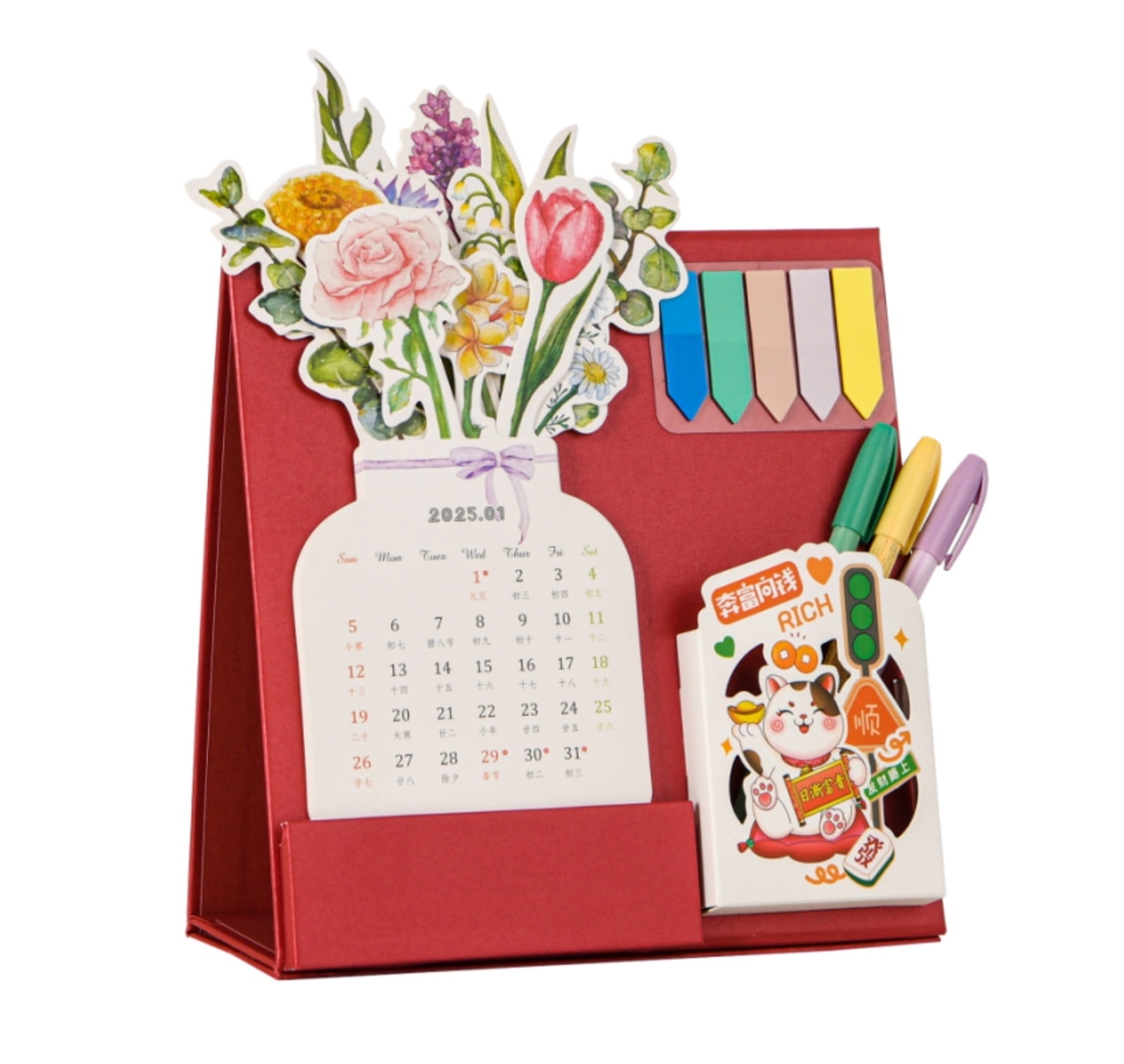 2025 Bloomy Flowers Desk Calendar