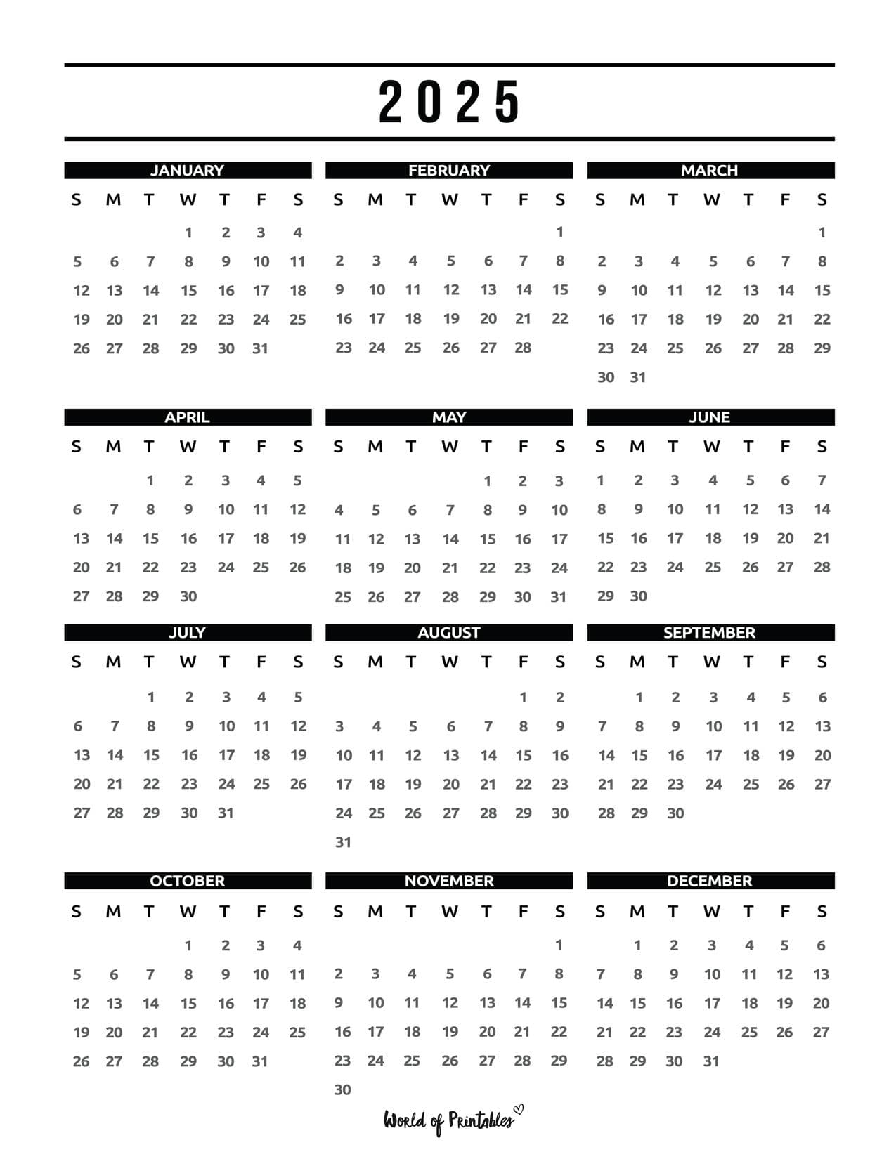2025 Year Calendars 70 Best Printables World Of Printables 2025 Year Calendars 70 Best Printables World Of Printables