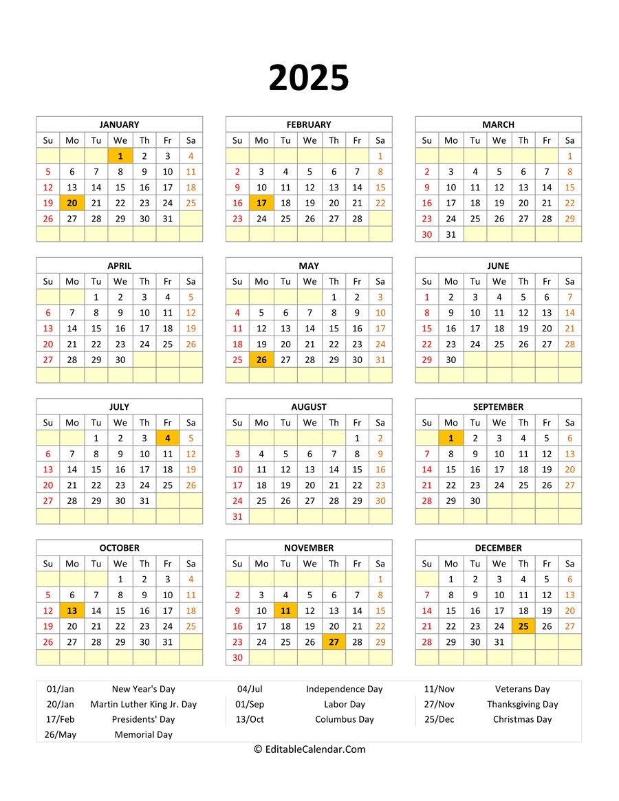 2025 Year Holiday Calendar Winni Karilynn 2025 Year Holiday Calendar Winni Karilynn