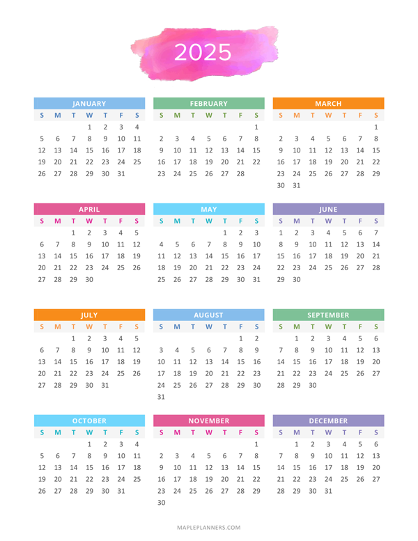 2025 Yearly Calendar Printable Desktop Calendar 2025 Yearly Calendar Printable Desktop Calendar