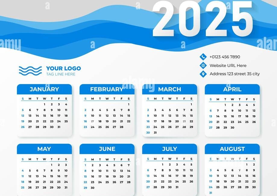 Abstract 2025 Wall Calendar Design Template Weeks Starts On Sunday Best For Business Office And Social Media Purposes Easy To Replace Image Stock Vector Image Art Alamy