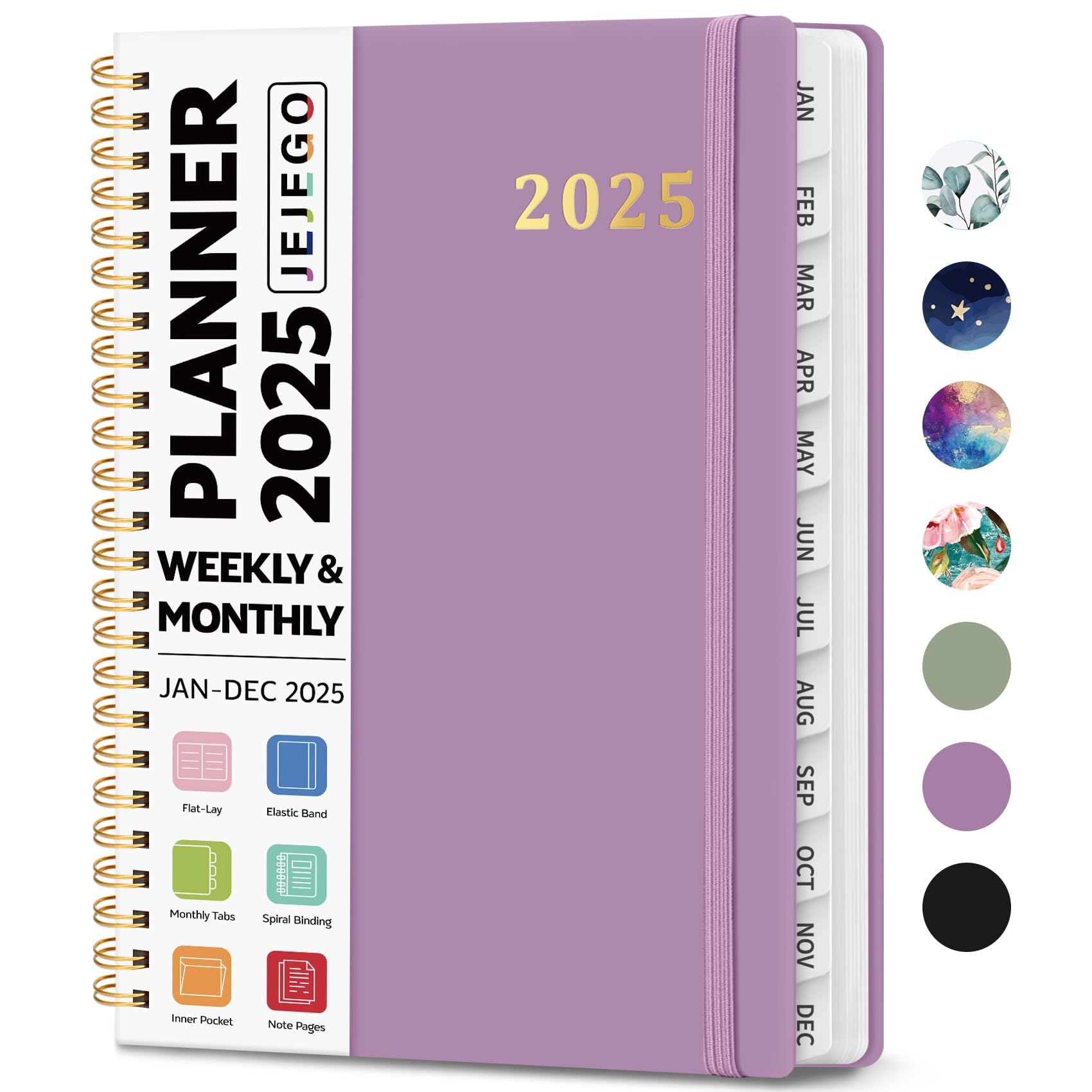 Amazon 2025 Planner Weekly And Monthly Calendar Planner Book January 2025 December 2025 HardCover Planner 2025 With Monthly Tabs Notes Pages Spiral Bound Inner Pocket A5 6 4 X 8 5 Purple Office Products