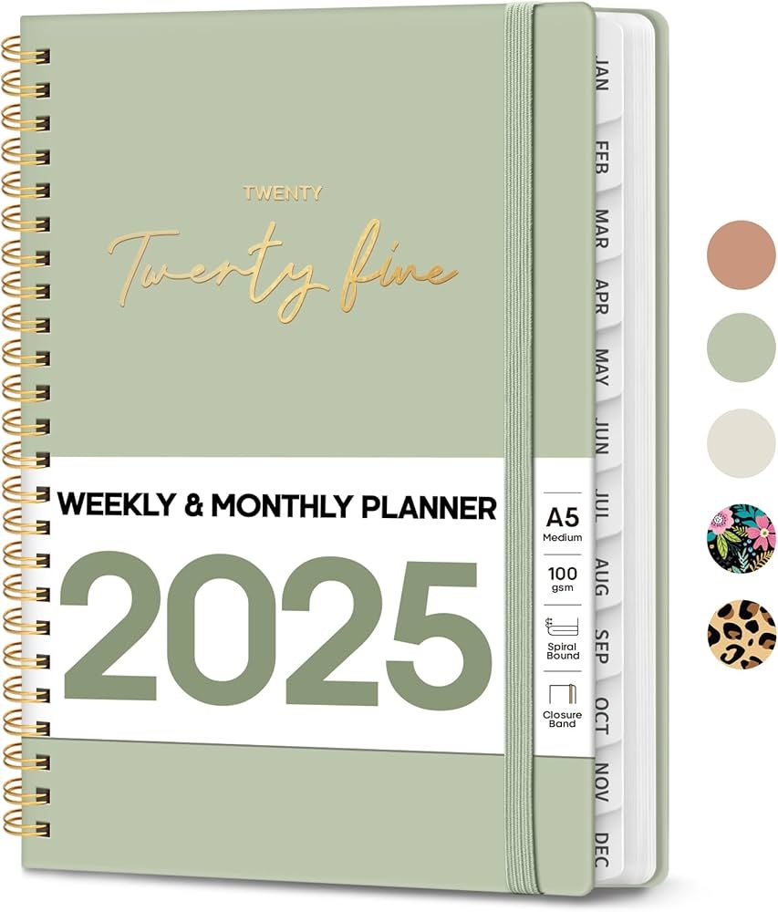 Amazon 2025 Planner Weekly And Monthly Planner January 2025 To December 2025 Spiral Bound 2025 Calendar Planner Book Inner Pocket Perfect For Office Home School Supplies A5 6 3 X 8 5 Sage Office Products