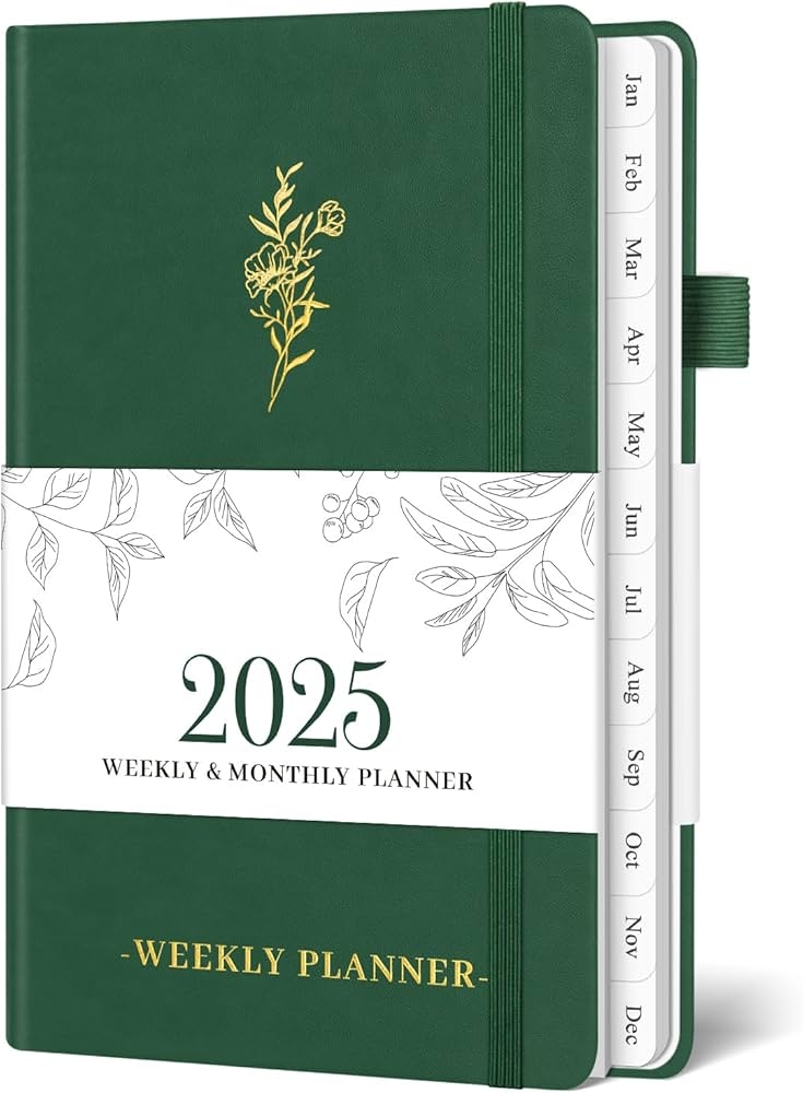 Amazon 2025 Pocket Planner A6 Weekly And Monthly Planner With Monthly Tabs From Jan 2025 Dec 2025 Small Hardcover Calendar Planner Notebook For School Office Schedule 3 7 6 2 Green Office Products