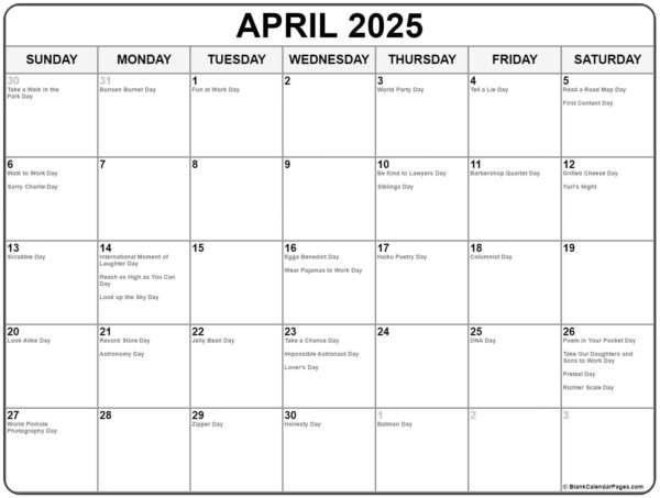 2025 Holiday Events Calendar
