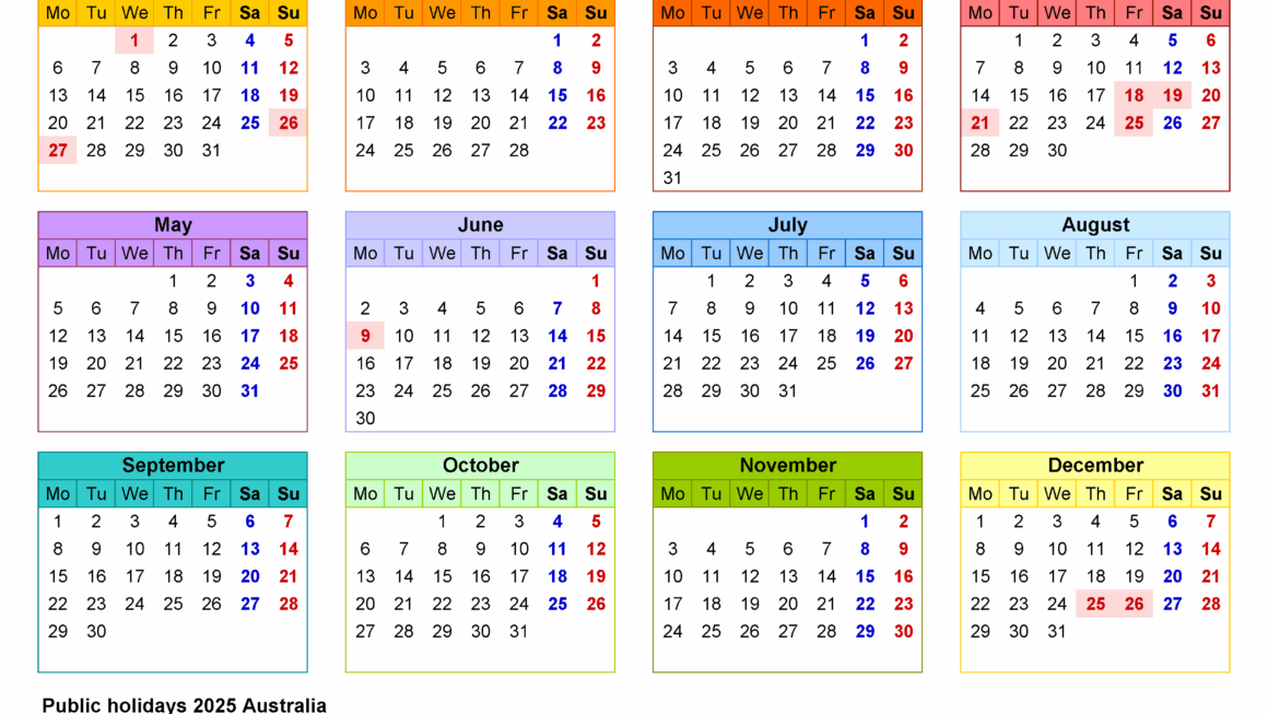 Calendar 2025 Australia Printable Free Joshua M Matter