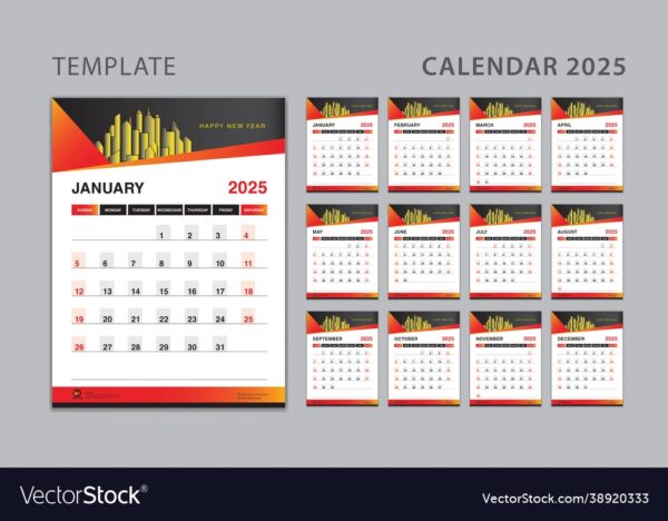 2025 Wall Calendar Design Template