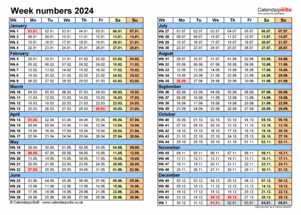 Calendar 2025 Week Numbers Excel