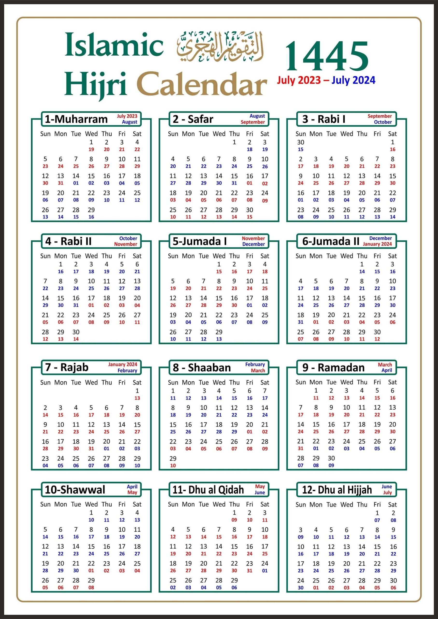 Calendar 2025 With Islamic Dates Aubrey Jade