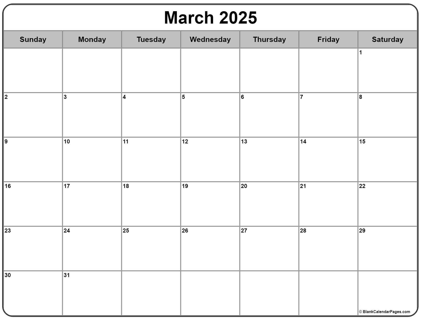Calendar March 2025 Printable Pdf Mika Pearl