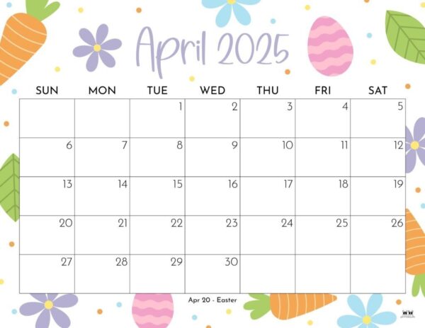 2025 Cute Printable Calendar By Month