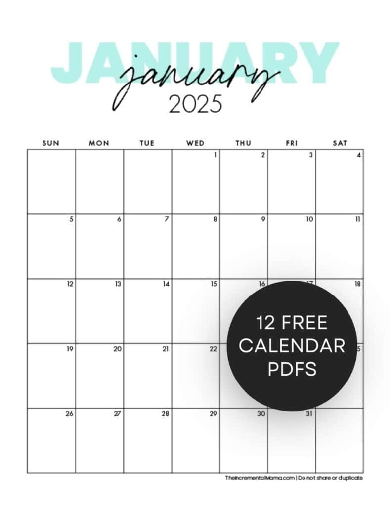 Cute 2025 Monthly Calendar Free Printable Cute 2025 Monthly Calendar Free Printable