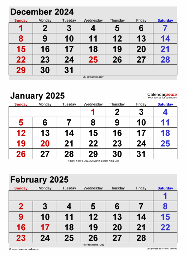 December 2025 Calendar Page