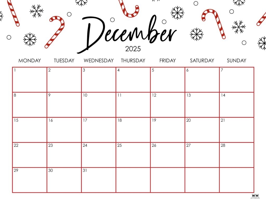 December 2025 Calendars 107 FREE Printables Printabulls December 2025 Calendars 107 FREE Printables Printabulls