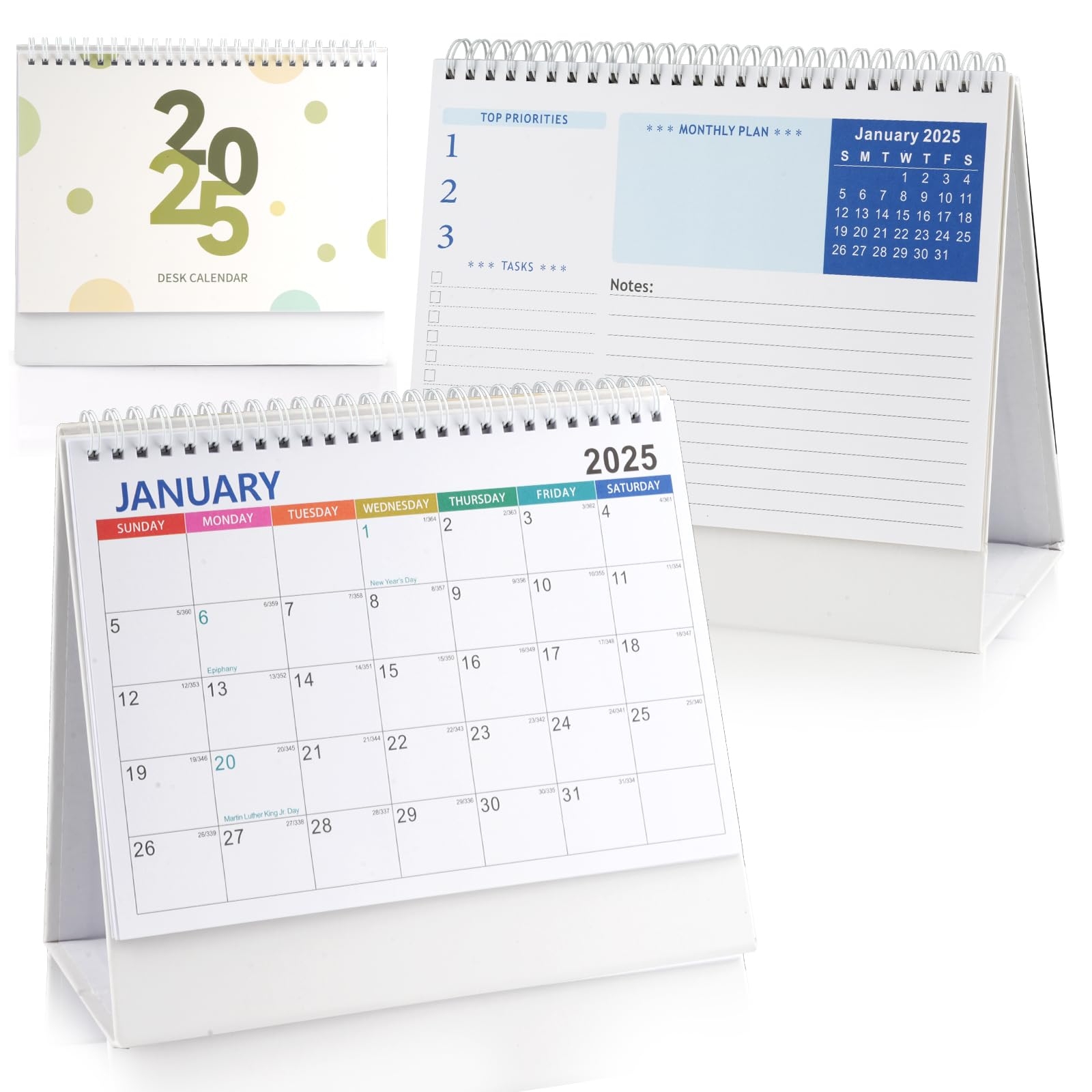 Desk Calendar 2025 Uk Runs Jan 25 To Dec 25 Academic Desktop Calendar 2025 Desk Calender Monthly Standing Flip Desk Calendar Small For Family Planner Diary Starts On Sunday Bigger A5 Rainbow 