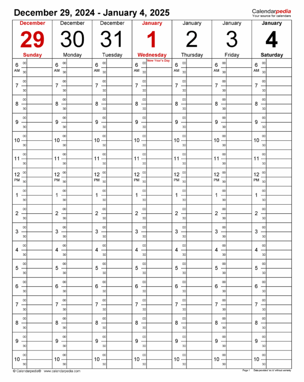 2025 Week Number Wise Calendar