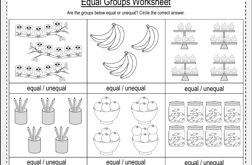 Equal Groups Worksheet Maths Year 1 Worksheets Library