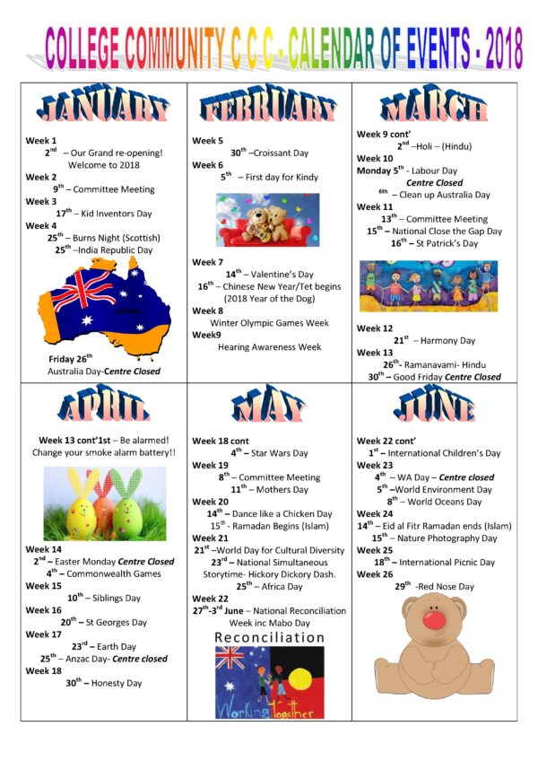 2025 Calendar Of Events Childcare