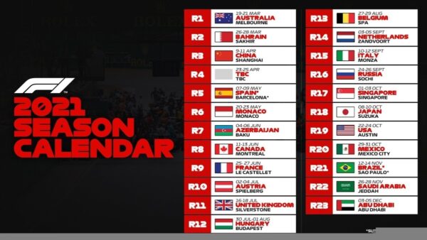 Full F1 2025 Calendar