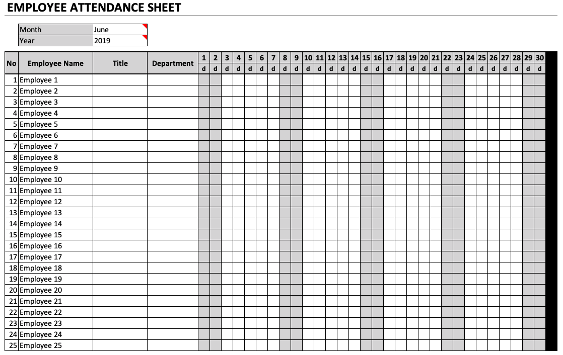 First Class Weekly Attendance Sheet For Employees Time Planner Excel