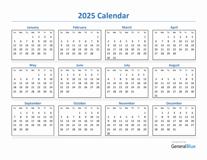Free 2025 Calendars In PDF Word Excel Free 2025 Calendars In PDF Word Excel