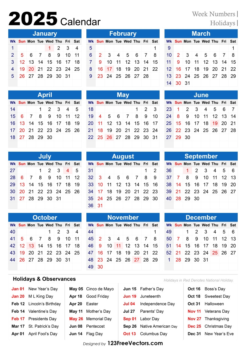 2025 Calendar With Week Numbers South Africa