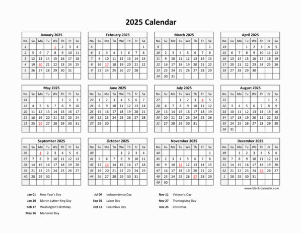 Us Bank Holidays 2025 Calendar Printable