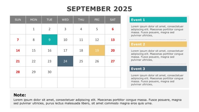 Free PowerPoint Calendar Template 2025