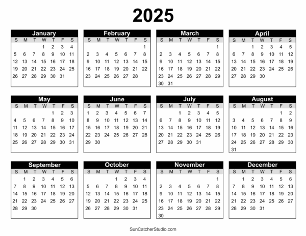 2025 Calendar Printable Landscape
