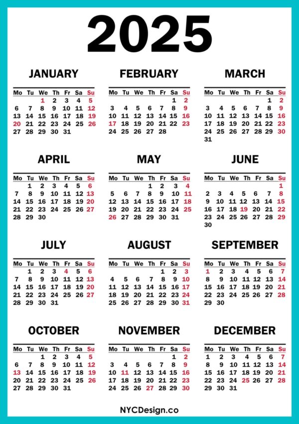 Cute Calendar 2025 Free Download