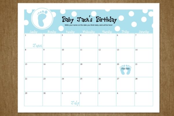 Due Date Calendar 2025