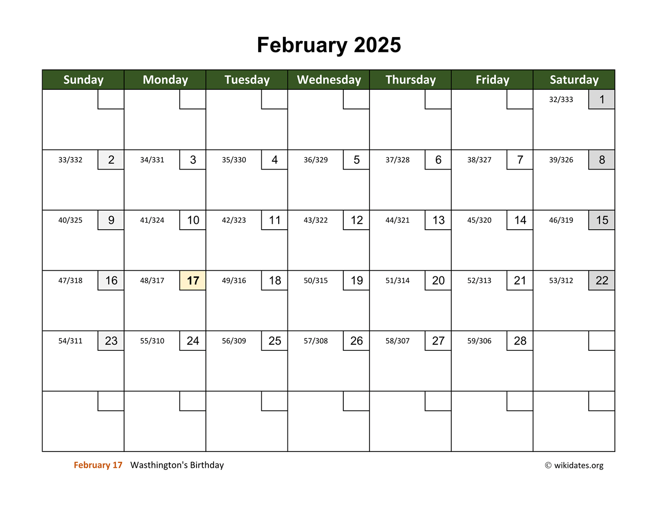 Horizontal Calendar Of February 2025 Thomas G McKay