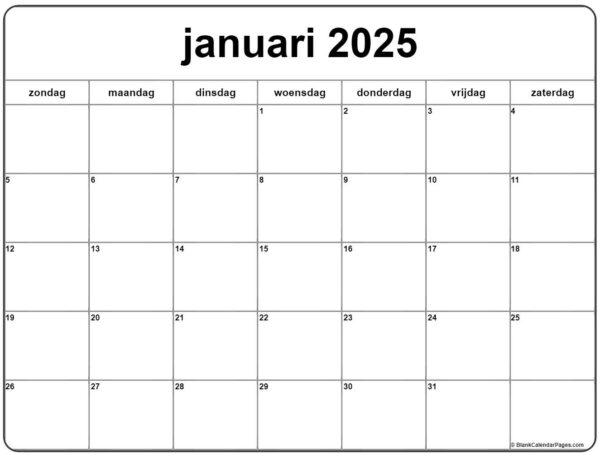 Blank Calendar Enero 2025