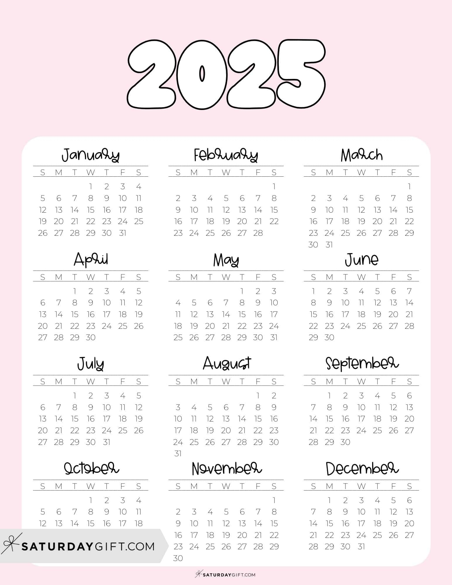January 2025 Printable Calendar Cute 2025 Lok Sayre Abigail