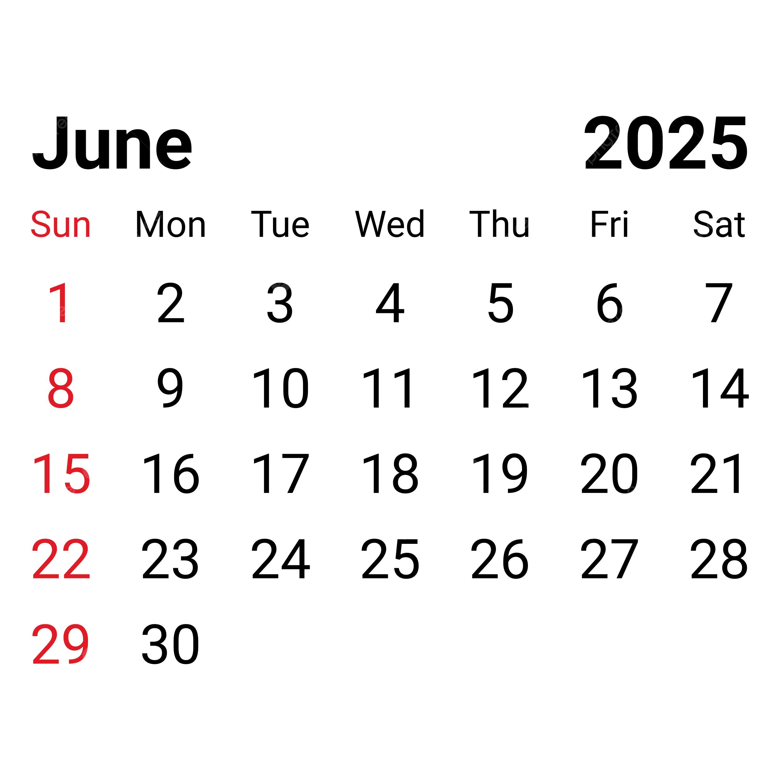 June Calendar 2025 Png Sarah T Maygar