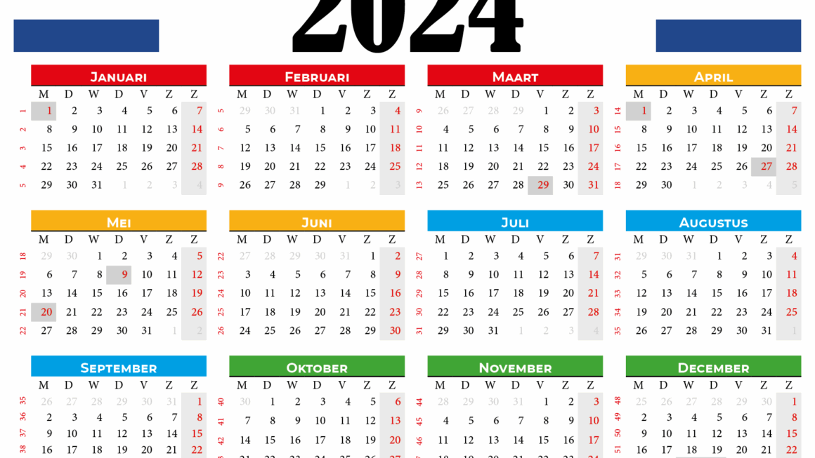 Kalender Met Weeknummers 2024 Nederland Afdrukbare Kalender Kalender