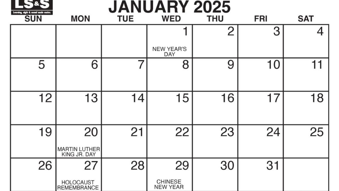 Large Print Wall Calendar The Carroll Center For The Blind