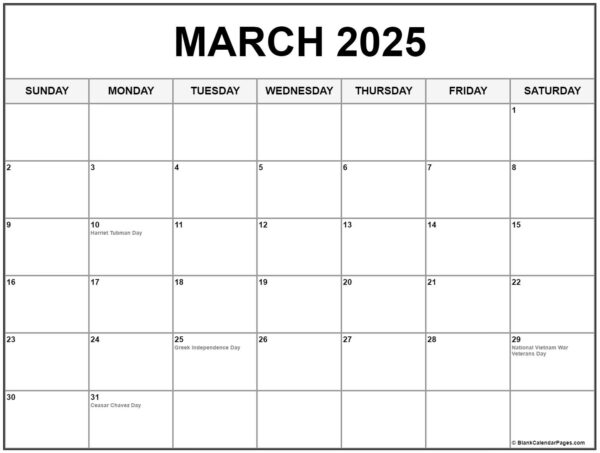 Template 2025 Calendar Template